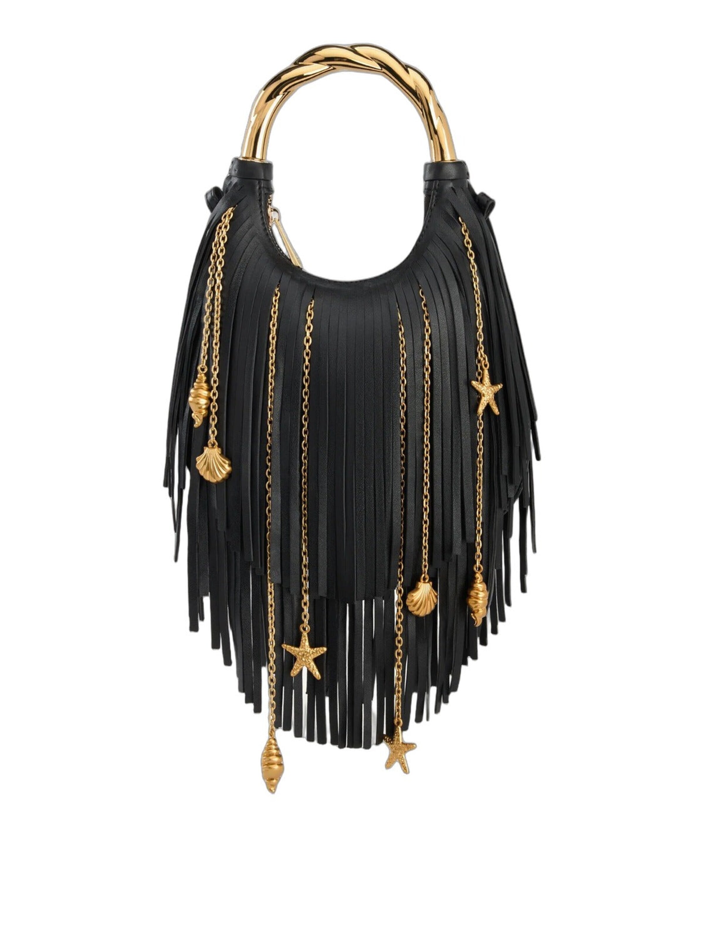 JW PEI Handväska 'JW PEI Sac À Main Chloe Poignée Métallique Frangée Black' i svart: framsida