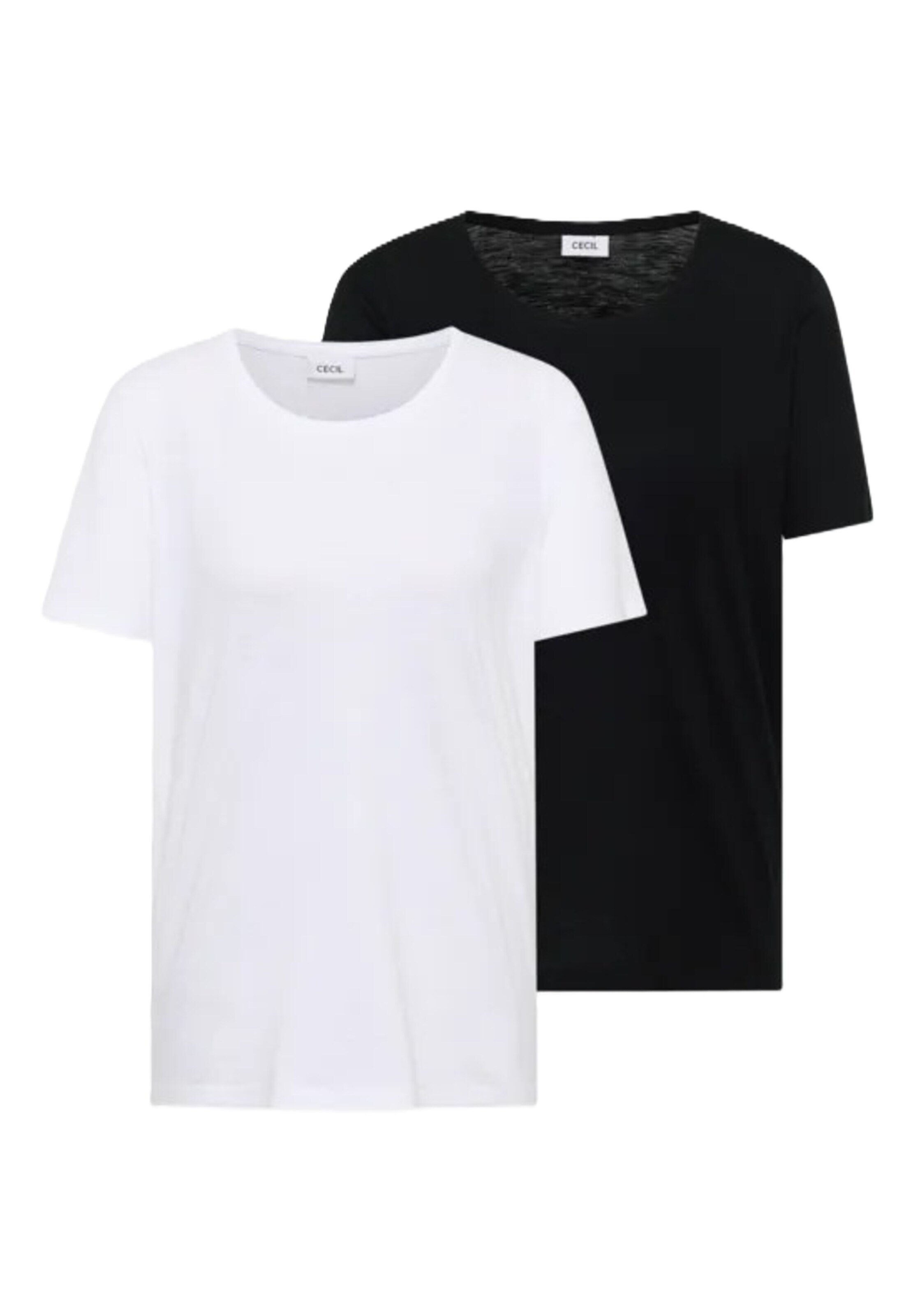 CECIL T-Shirt 2er Pack in Schwarz: Vorderseite