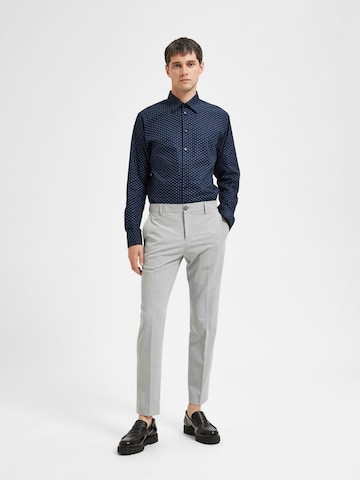 Coupe slim Pantalon à plis SELECTED HOMME en gris