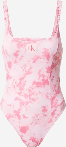 Calvin Klein Swimwear Õlapaelteta topp Ujumistrikoo, värv roosa: eest vaates