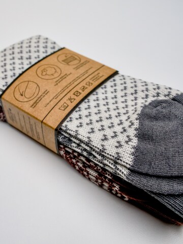 footnote Ankle socks 'Footnote Wollsocken - 40% Wolle, atmungsaktiv und wärmend - 2 Paar (grau & rot)' in Red