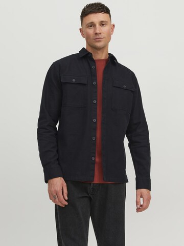 R.D.D. ROYAL DENIM DIVISION Comfort fit Button Up Shirt in Black: front