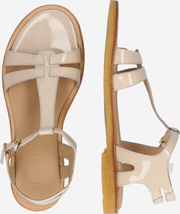 ANGULUS Strap Sandals in Beige