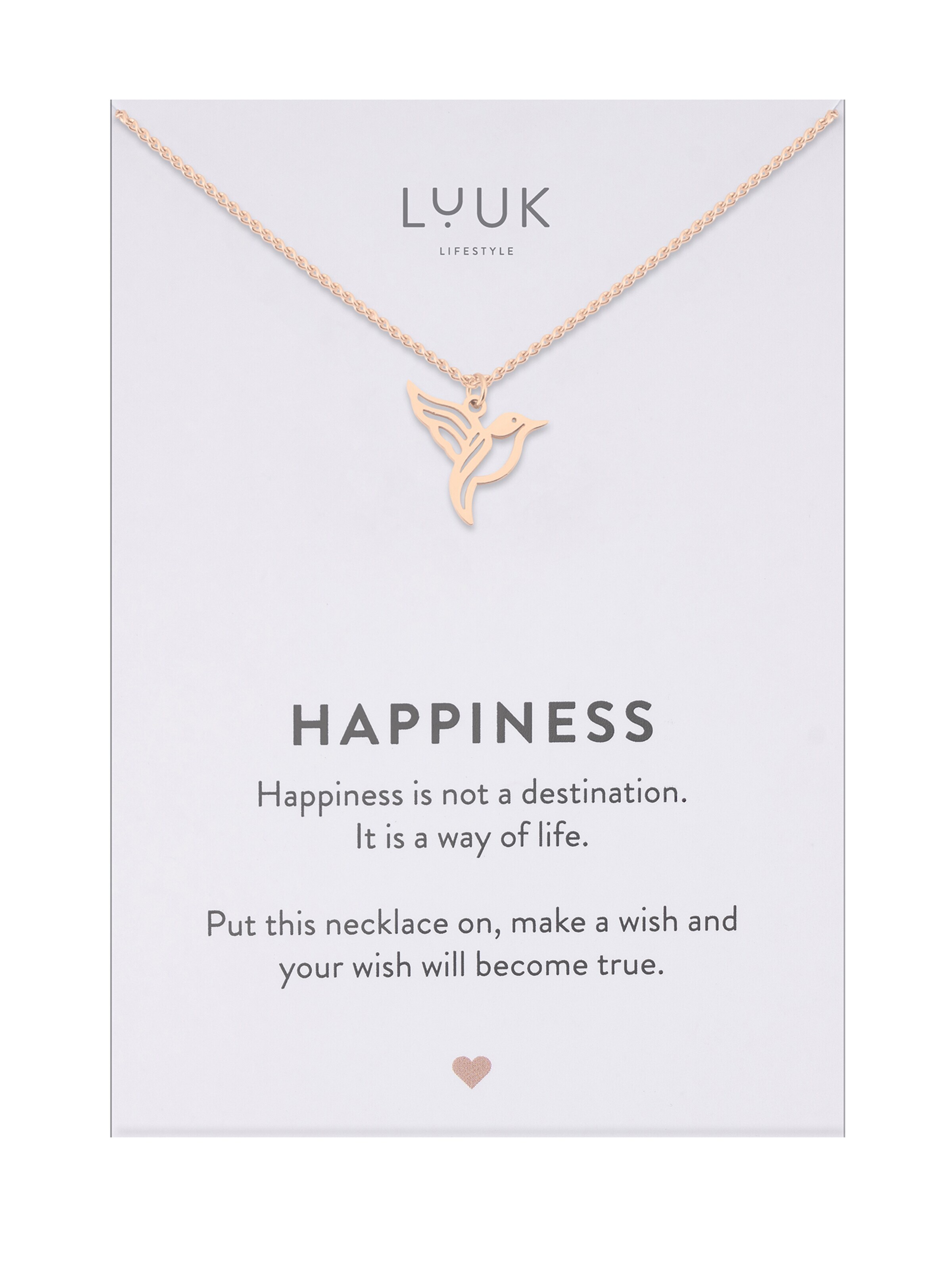 LUUK LIFESTYLE Necklace 'LUUK LIFESTYLE Halskette "Kolibri"' in Gold: front