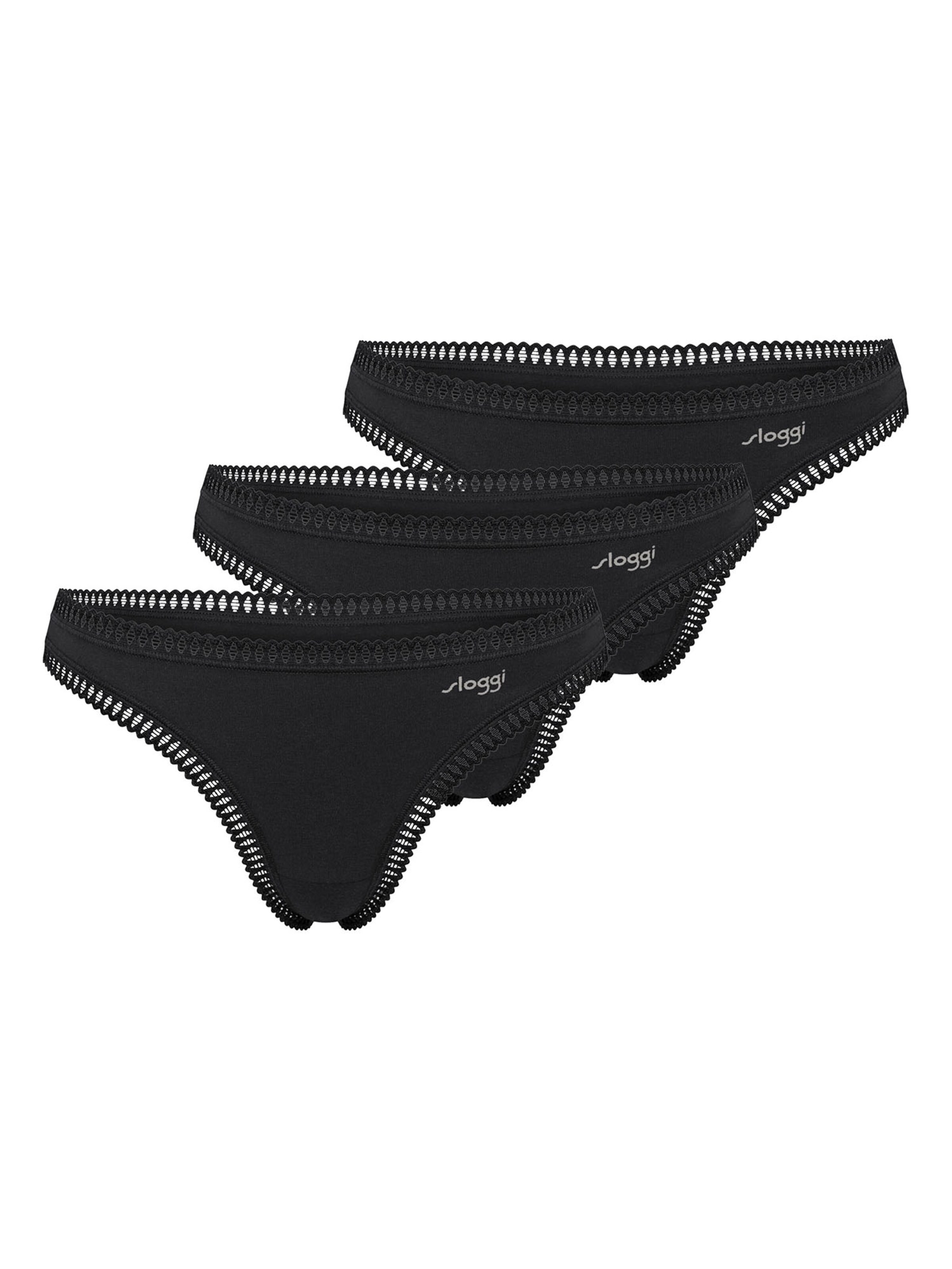 SLOGGI String ' Blue GO Crush ' in Zwart: voorkant