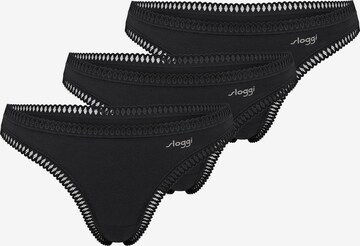 SLOGGI String ' Blue GO Crush ' in Zwart: voorkant