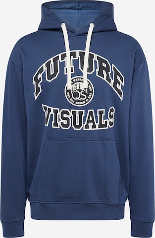 QS Sweatshirt in Blauw: voorkant