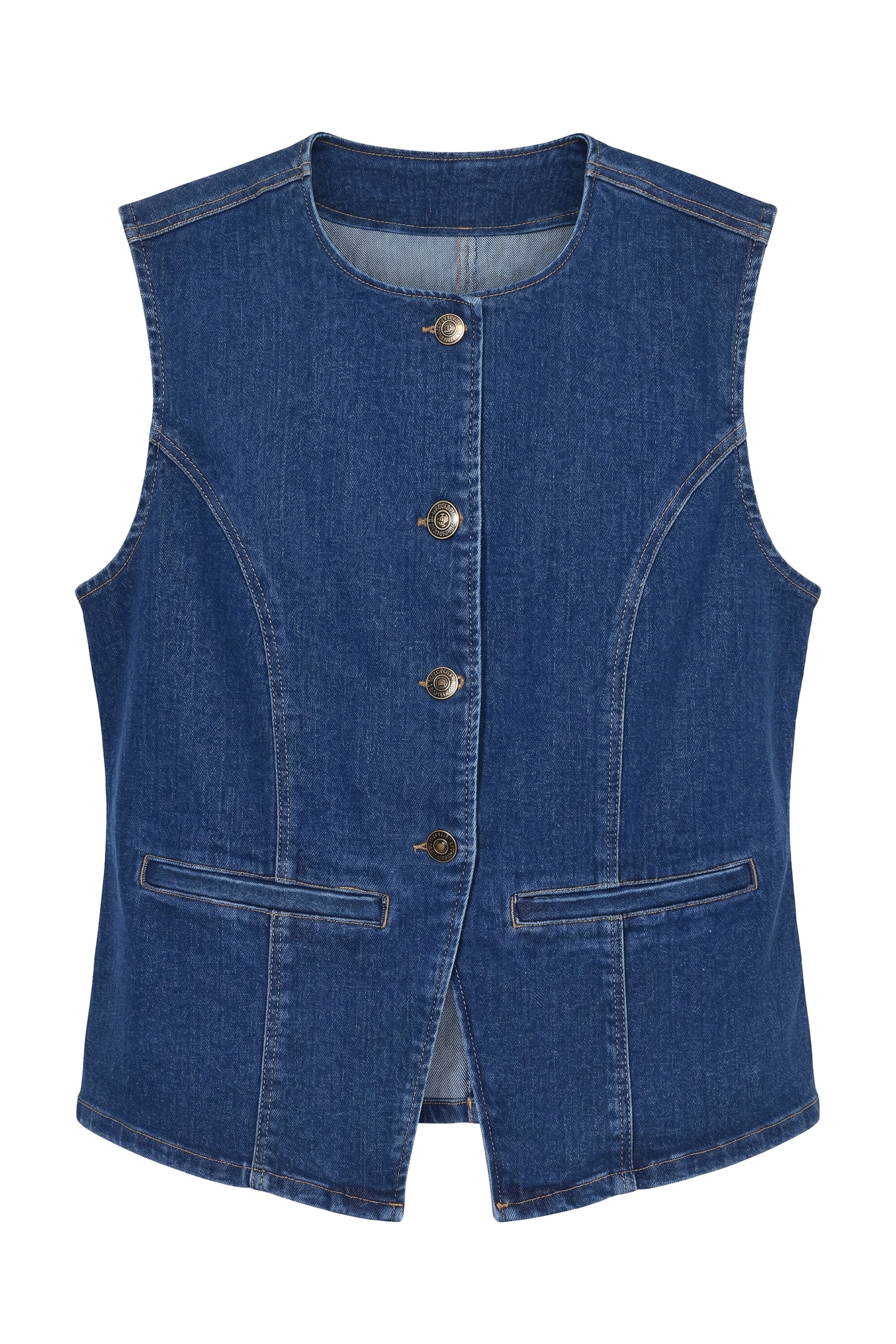Studio Untold Bodywarmer in Blauw: voorkant