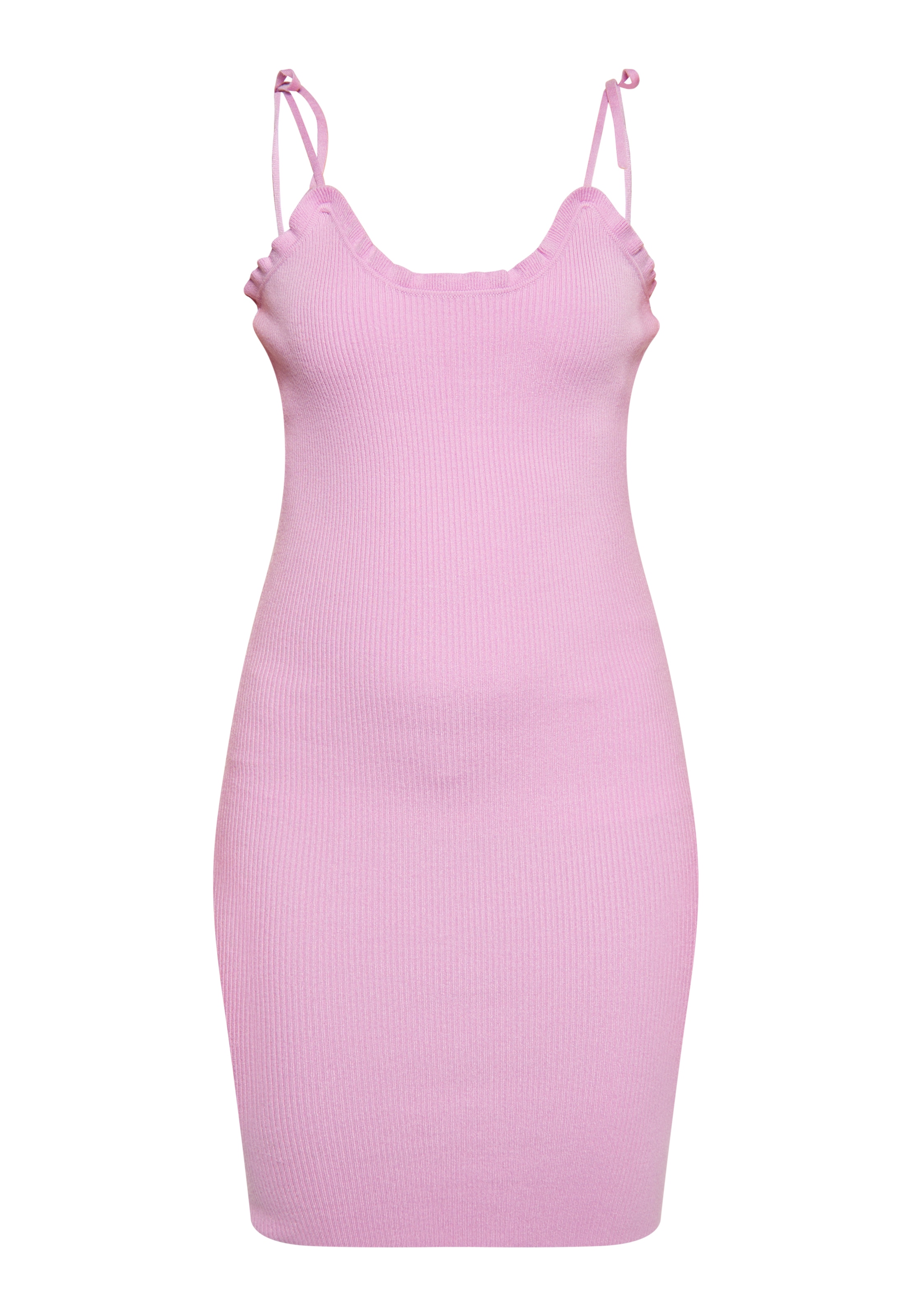 swirly Stickad klänning i rosa: framsida