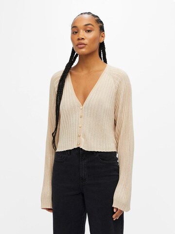 Cardigan 'LUNA' OBJECT en beige : devant