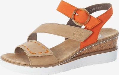 RIEKER Sandale in cappuccino / orange, Produktansicht