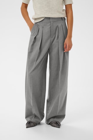 InWear Wide Leg Bukser med fals 'HosannaIW' i grå: forside