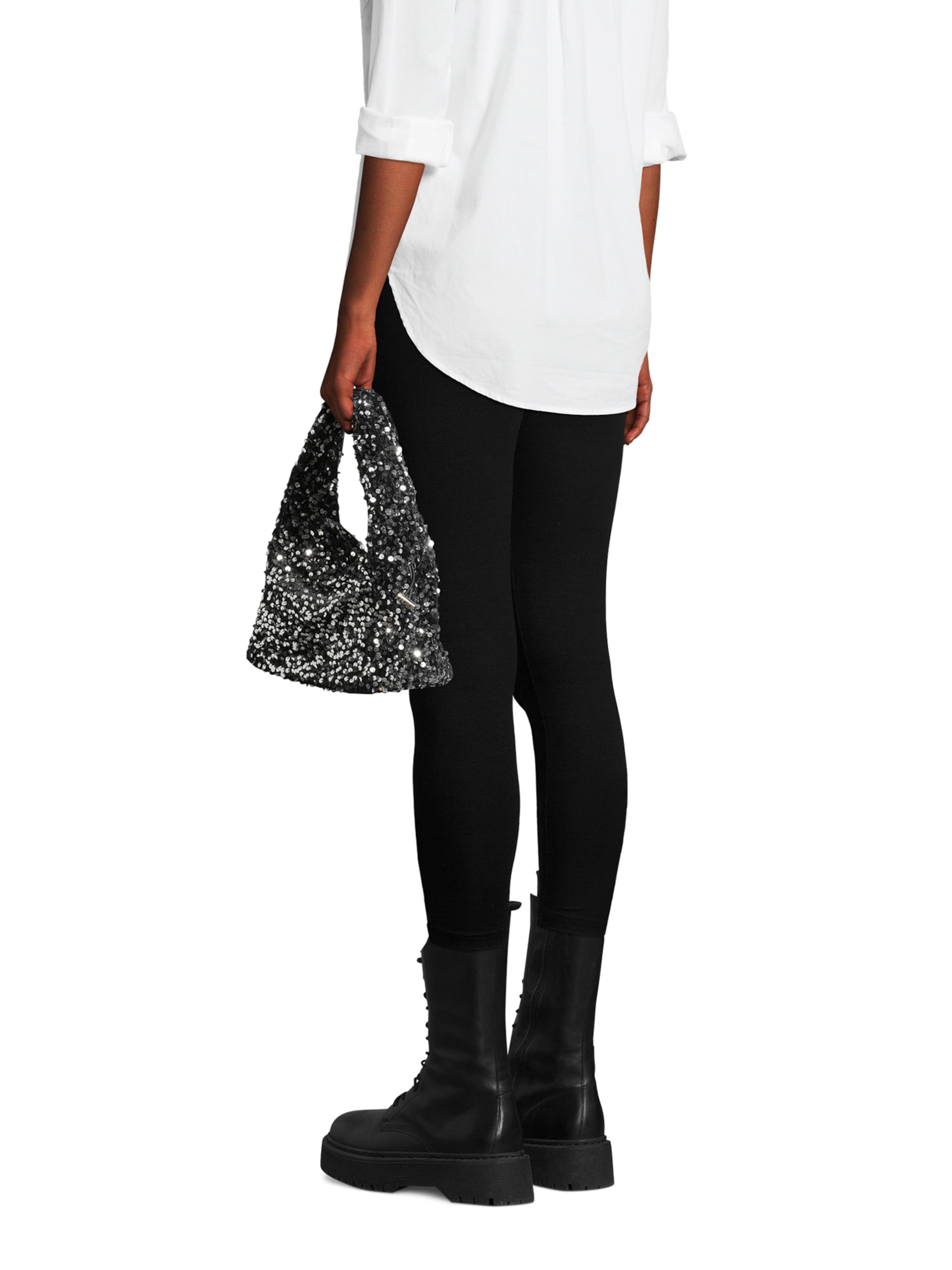 SUI AVA Τσάντα ώμου 'Anne' σε ασημί: μπροστά