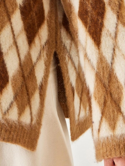 Bianco Lucci Pull-over en crème / camel / brun foncé, Vue avec produit