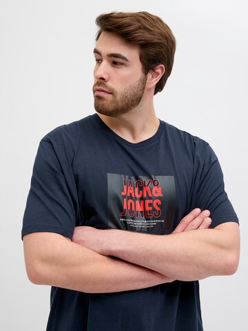 mėlyna Jack & Jones Plus Marškinėliai 'JJHUDSON'