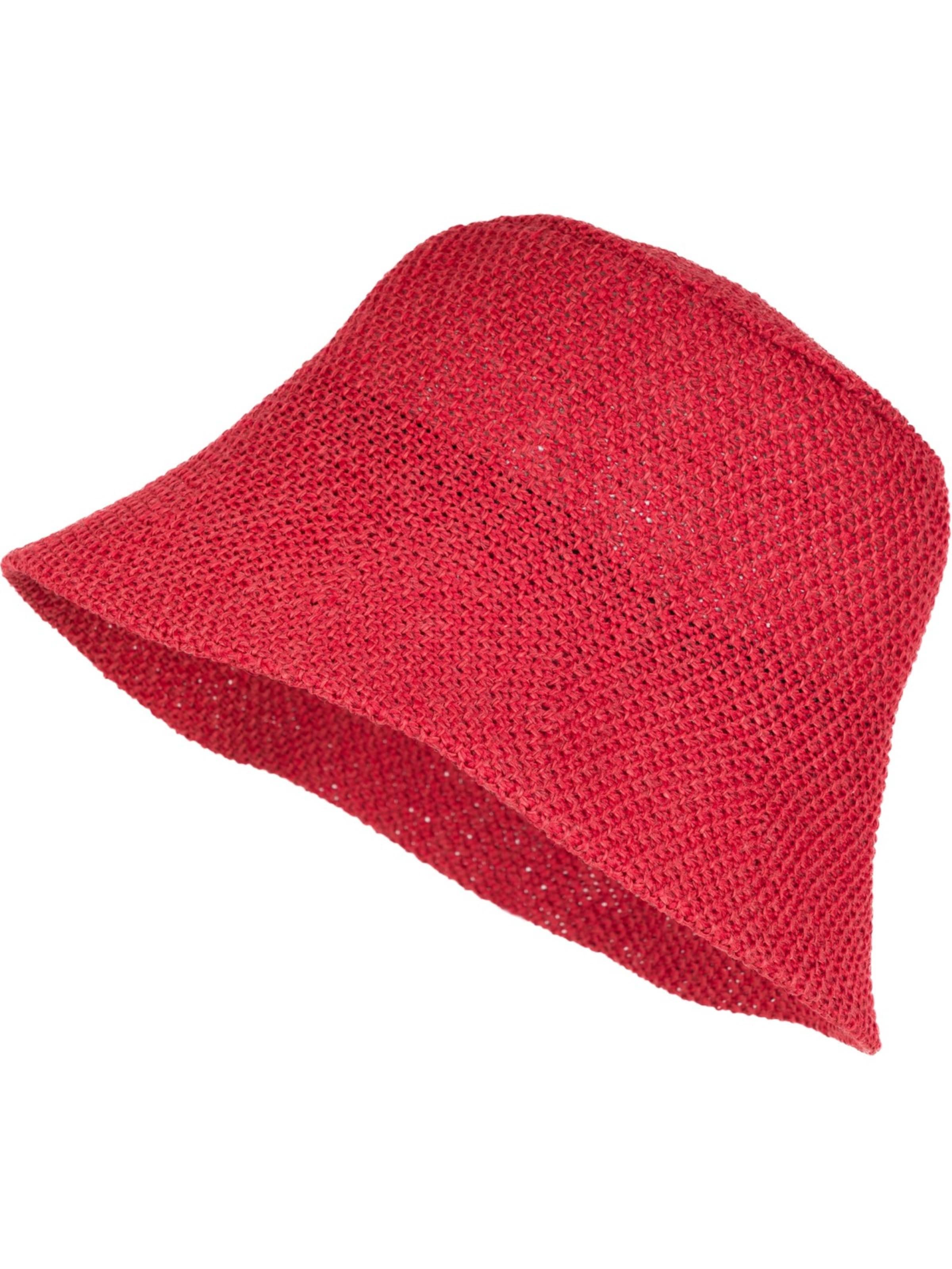 styleBREAKER Hut 'Fischerhut aus Papierstroh - Knautschhut'‌ in rot, Produktansicht