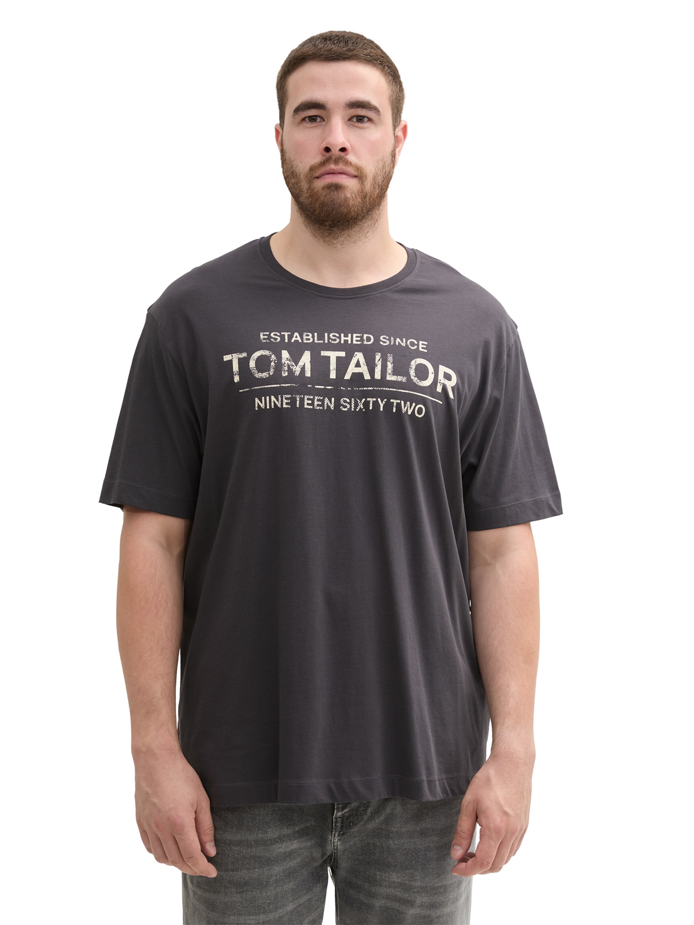 TOM TAILOR Men + Tričko - Sivá: predná strana