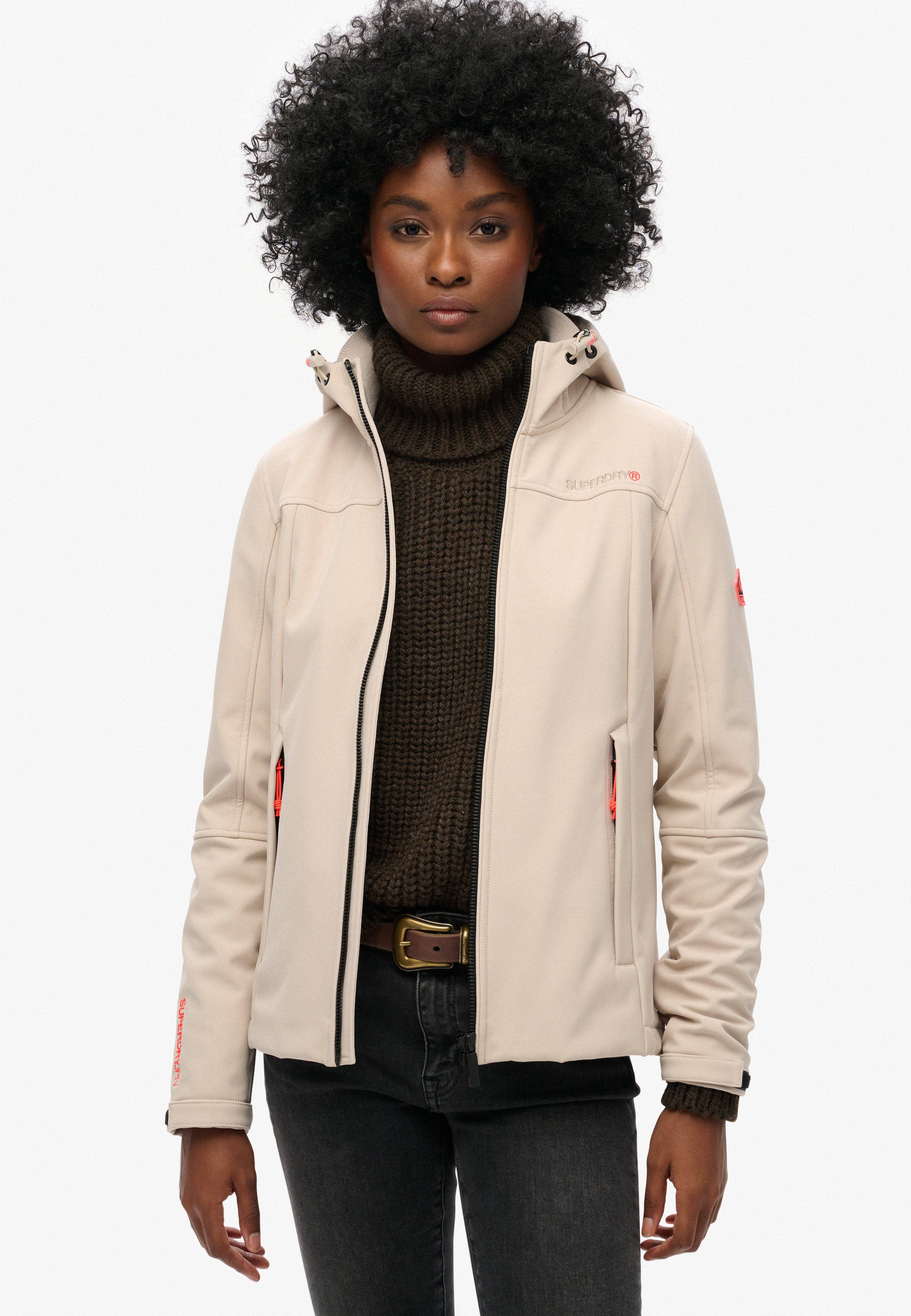 Superdry Performance Jacket 'Classic' in Beige: front