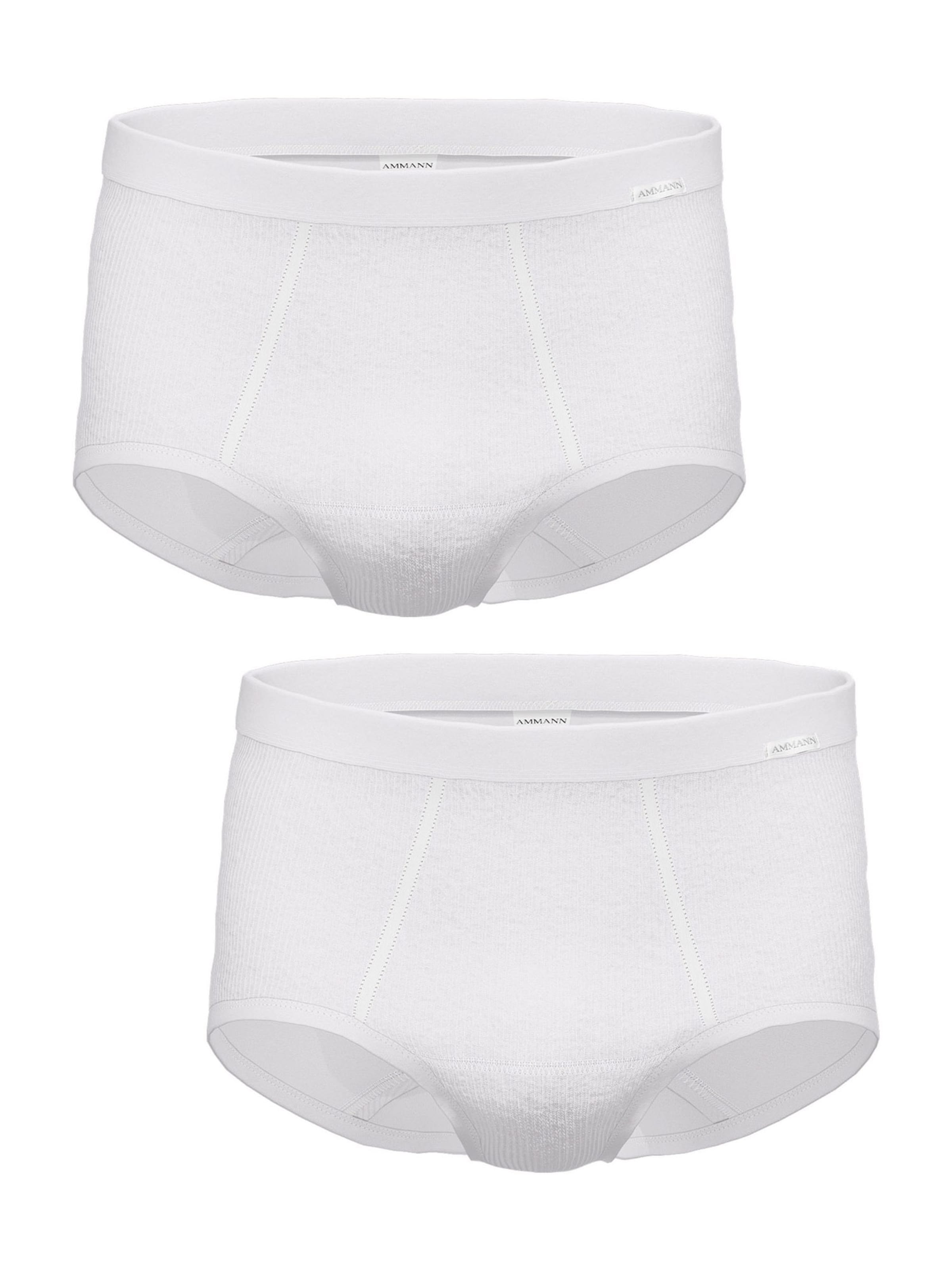 Ammann Slip ' 433 Doppelripp ' in White: front