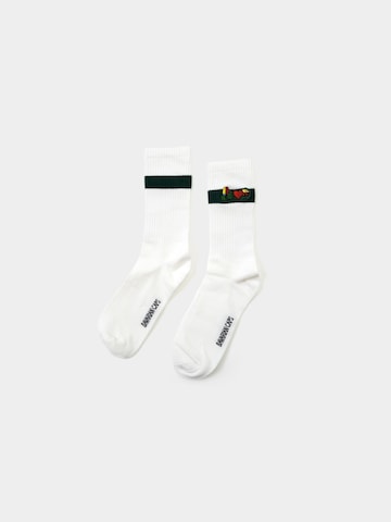 Bavarian Caps Athletic Socks 'Schafkopf' in White: front