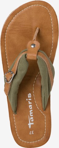 TAMARIS T-Bar Sandals 'Toe-Post Mule' in Green