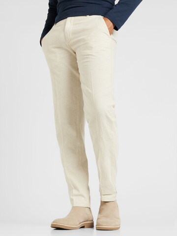 Regular Pantalon chino Lindbergh en beige : devant