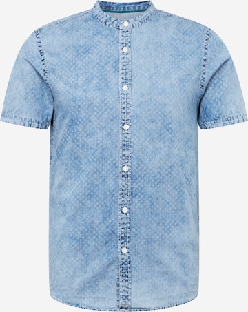 QS - Ajuste estrecho Camisa en azul: frente