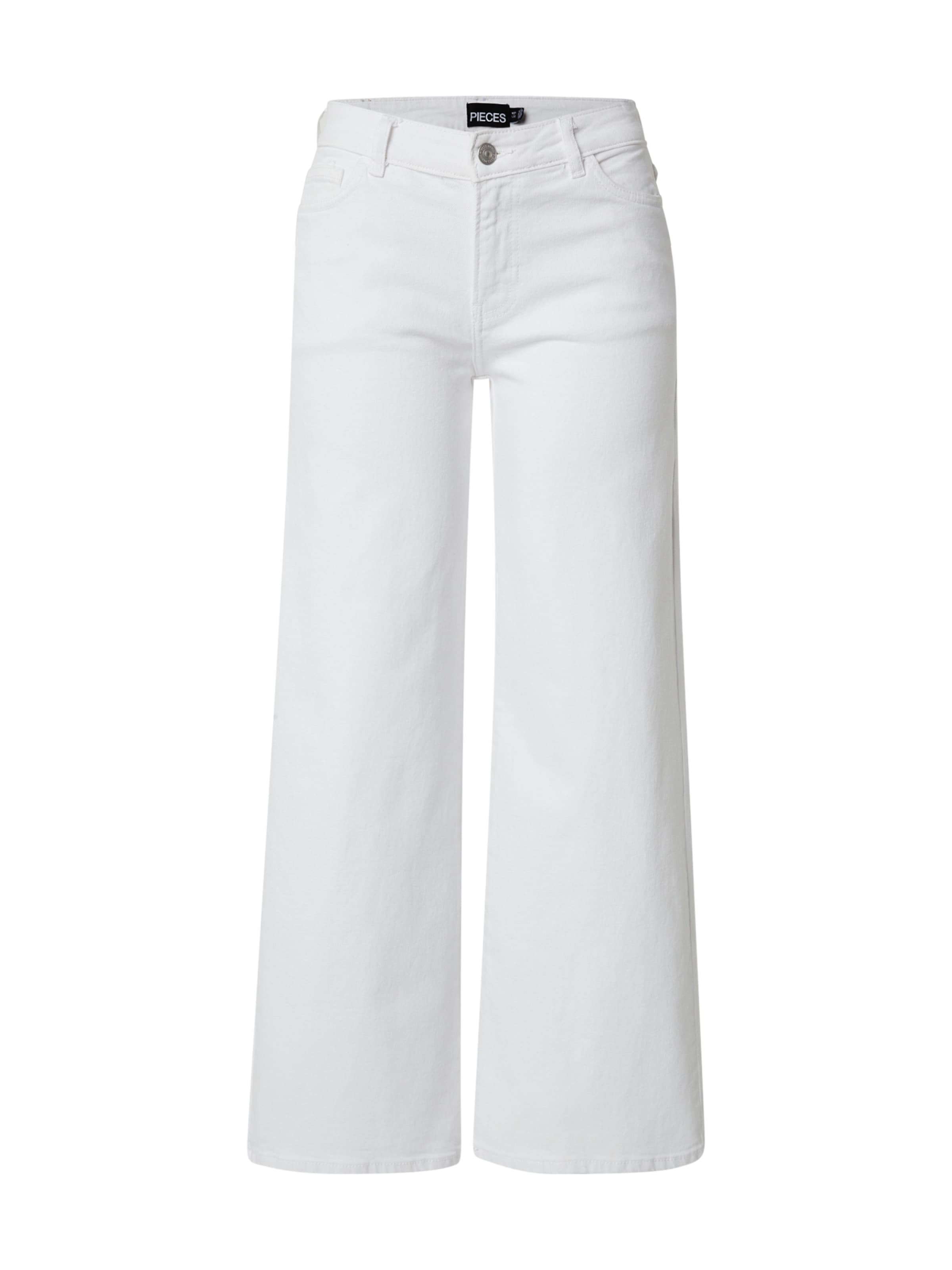 PIECES Wide leg Jeans 'PCSelma' in White: front
