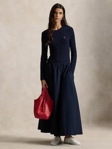 Rochie de la Polo Ralph Lauren pe albastru: față