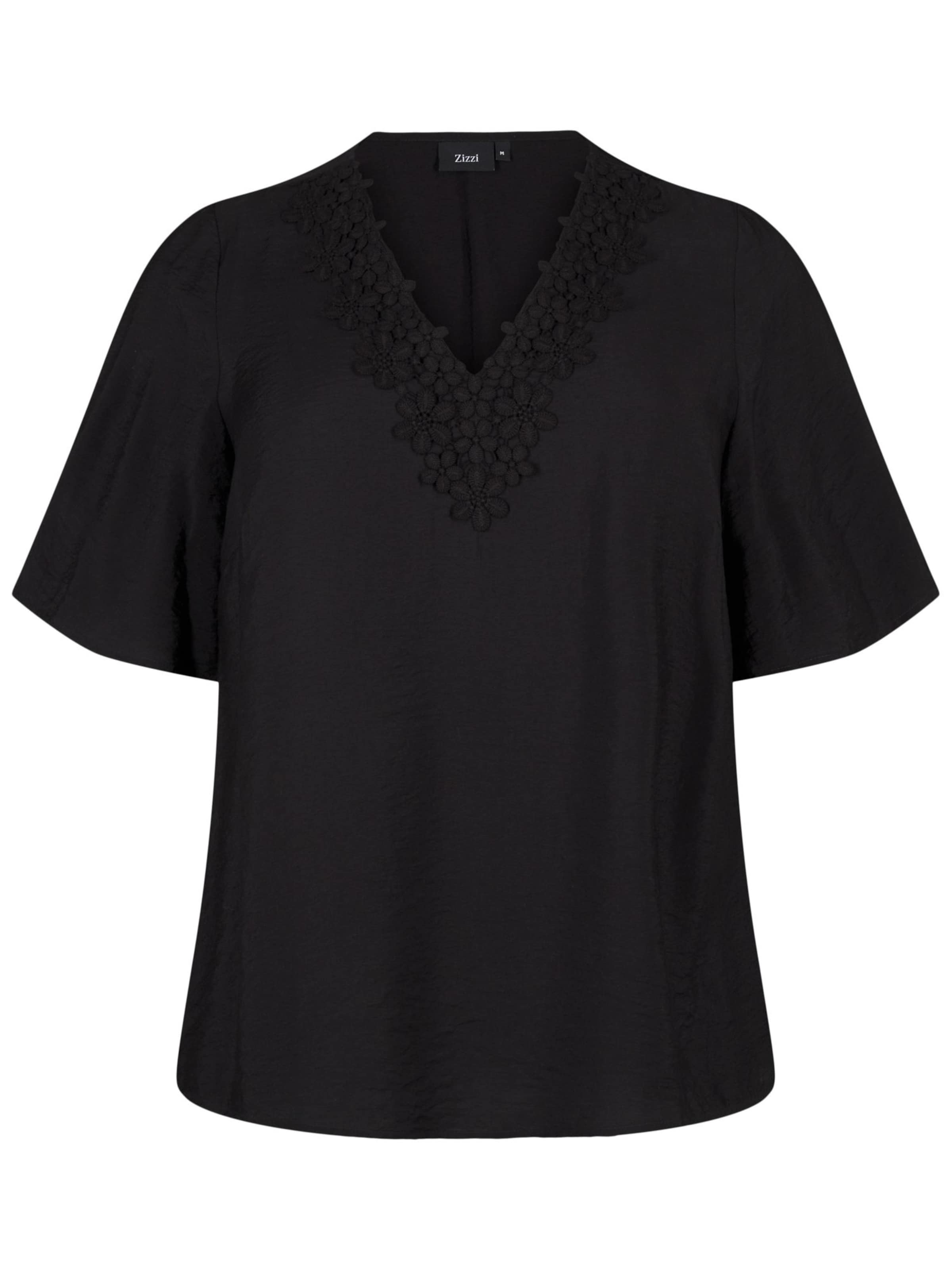 Zizzi Pluus 'CAILVY', värv must: eest vaates