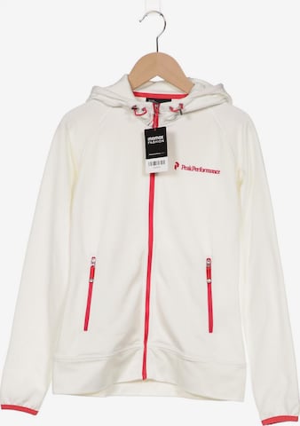 PEAK PERFORMANCE Sweatshirt & Zip-Up Hoodie in XS in White: front
