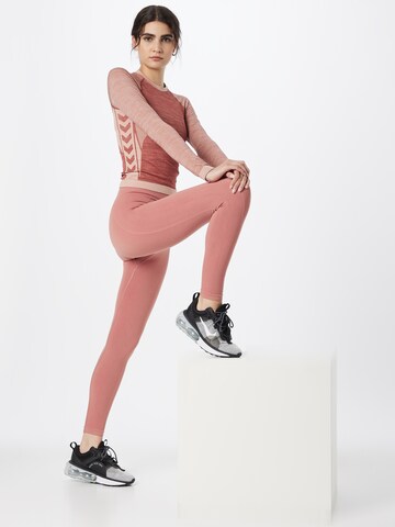 Hummel Skinny Športne hlače 'Tif' | roza barva