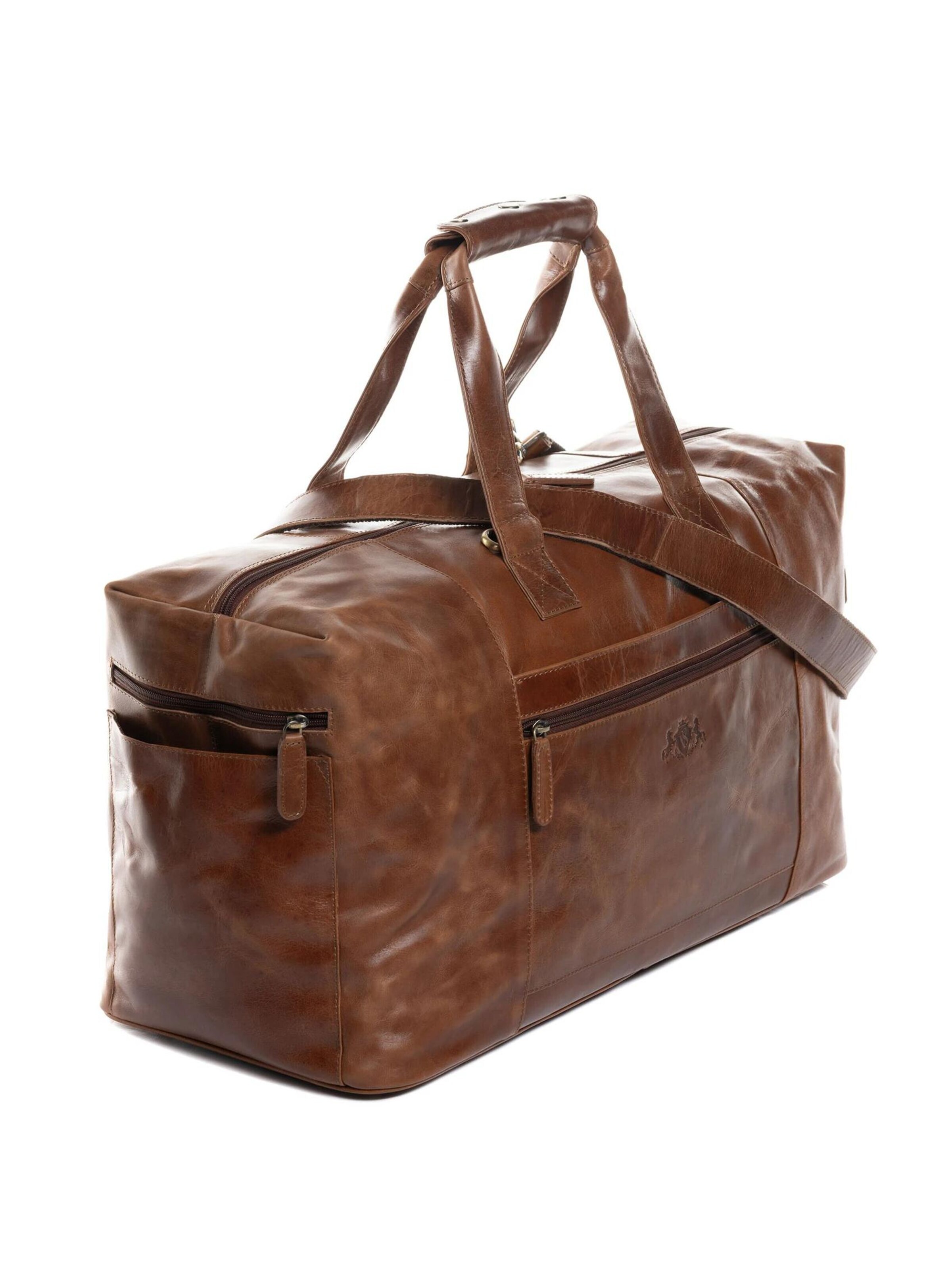 SID & VAIN Weekender 'große Leder Reisetasche BRISTOL'‌‌‌ in Braun