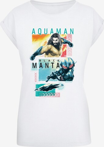 Maglietta 'Aquaman - Character Tiles' di ABSOLUTE CULT in bianco: frontale