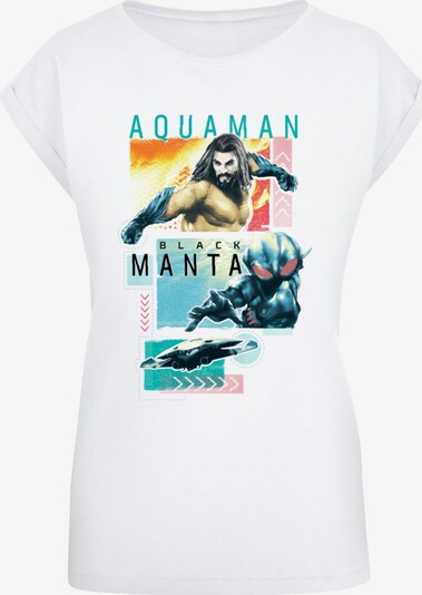 ABSOLUTE CULT T-shirt 'Aquaman - Character Tiles' en mélange de couleurs / blanc, Vue avec produit