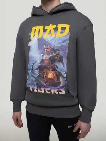 MAD TIGERS Sweatshirt 'Dark Oceans' in Grey