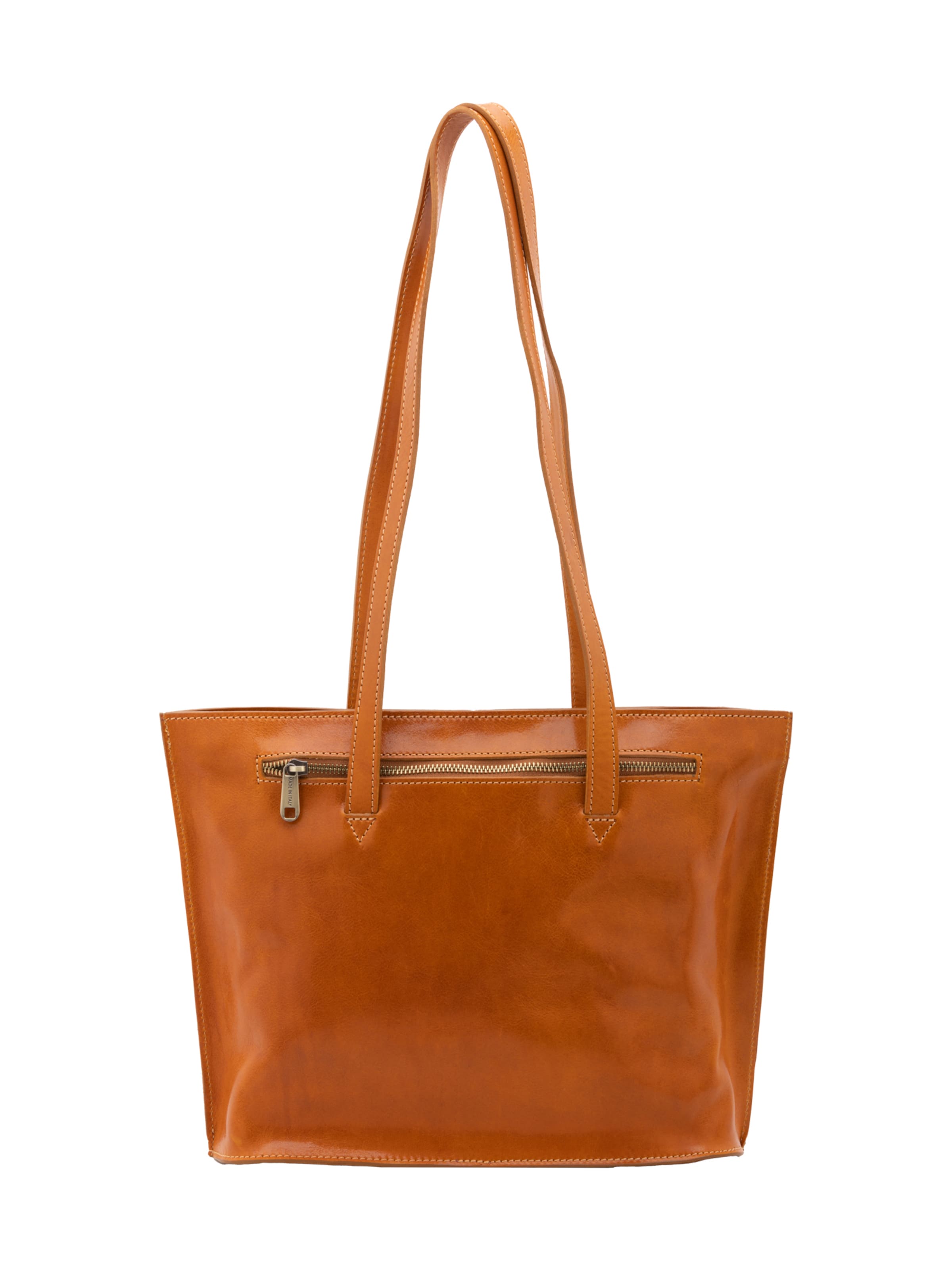 Borsa a spalla 'Borsa a Spalla Donna Pelle Vacchetta - Chiusura Zip Made in Italy' di I Fratelli in giallo