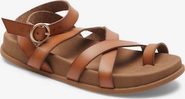 Sandales à lanières 'Ahri' ROXY en marron : devant