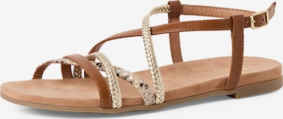 Basutės su dirželiais iš Tamaris, spalva – ruda (konjako) / kapučino spalva / Auksas / juoda, Prekių apžvalga