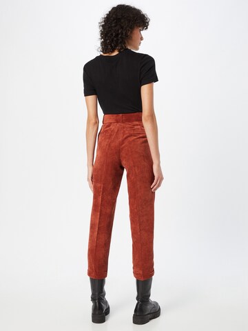 MORE & MORE Slim fit Pleat-Front Pants in Orange