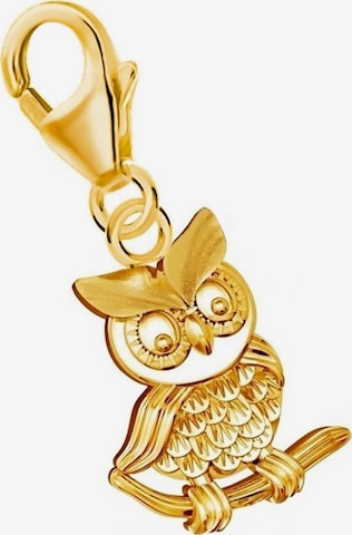 Goldene Hufeisen Pendant 'Eule' in Yellow: front