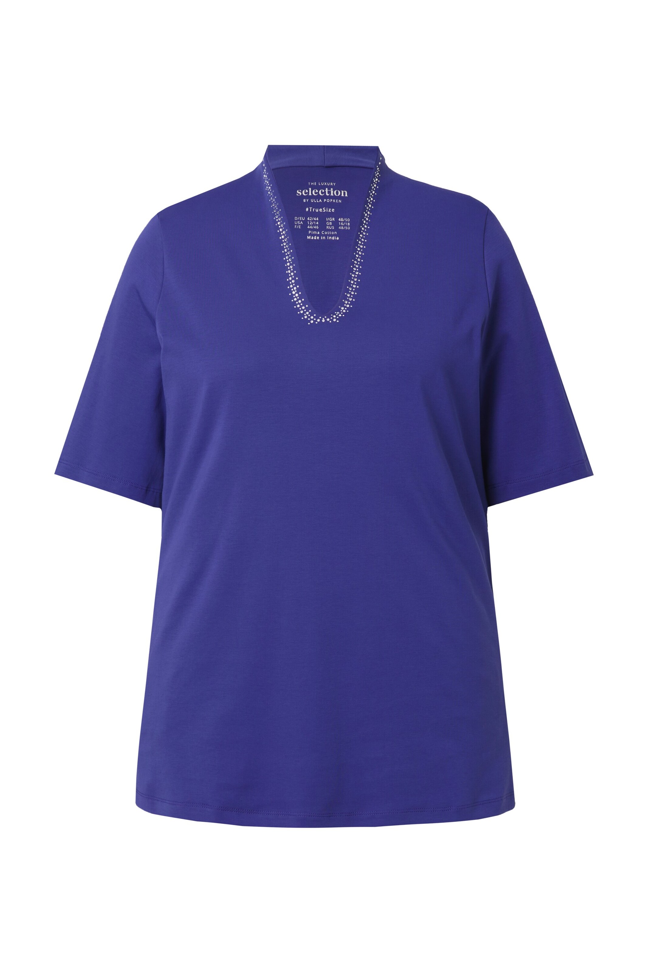 T-shirt Ulla Popken en bleu : devant