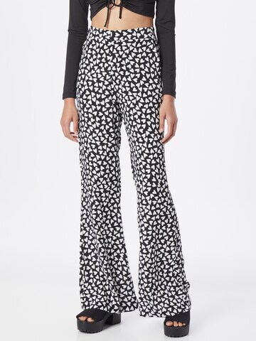 Colourful Rebel Flared Trousers 'Diana' in Black: front