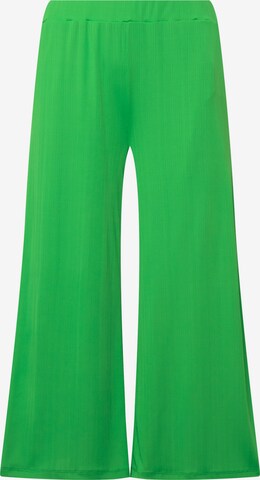 Ulla Popken Wide leg Broek in Groen: voorkant