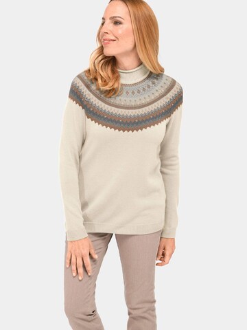 Goldner Pullover in Weiß: Vorderseite