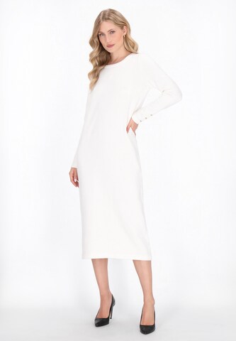 Robes en maille 'Classic' DreiMaster Klassik en blanc