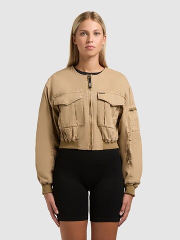 Veste mi-saison khujo en beige : devant