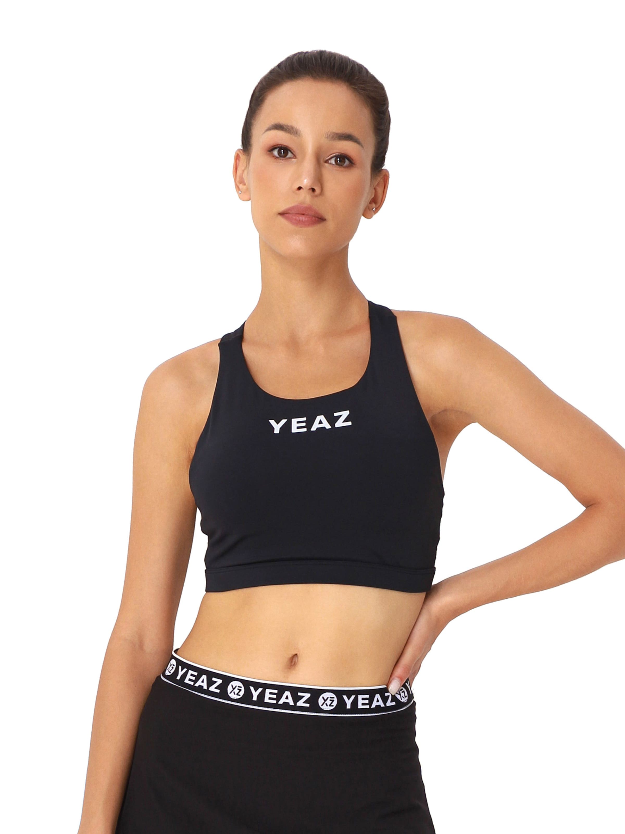 YEAZ Bustier Sport-BH 'Myth' in Schwarz: Vorderseite