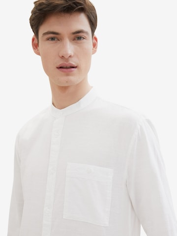 TOM TAILOR DENIM Regular fit Button Up Shirt in White