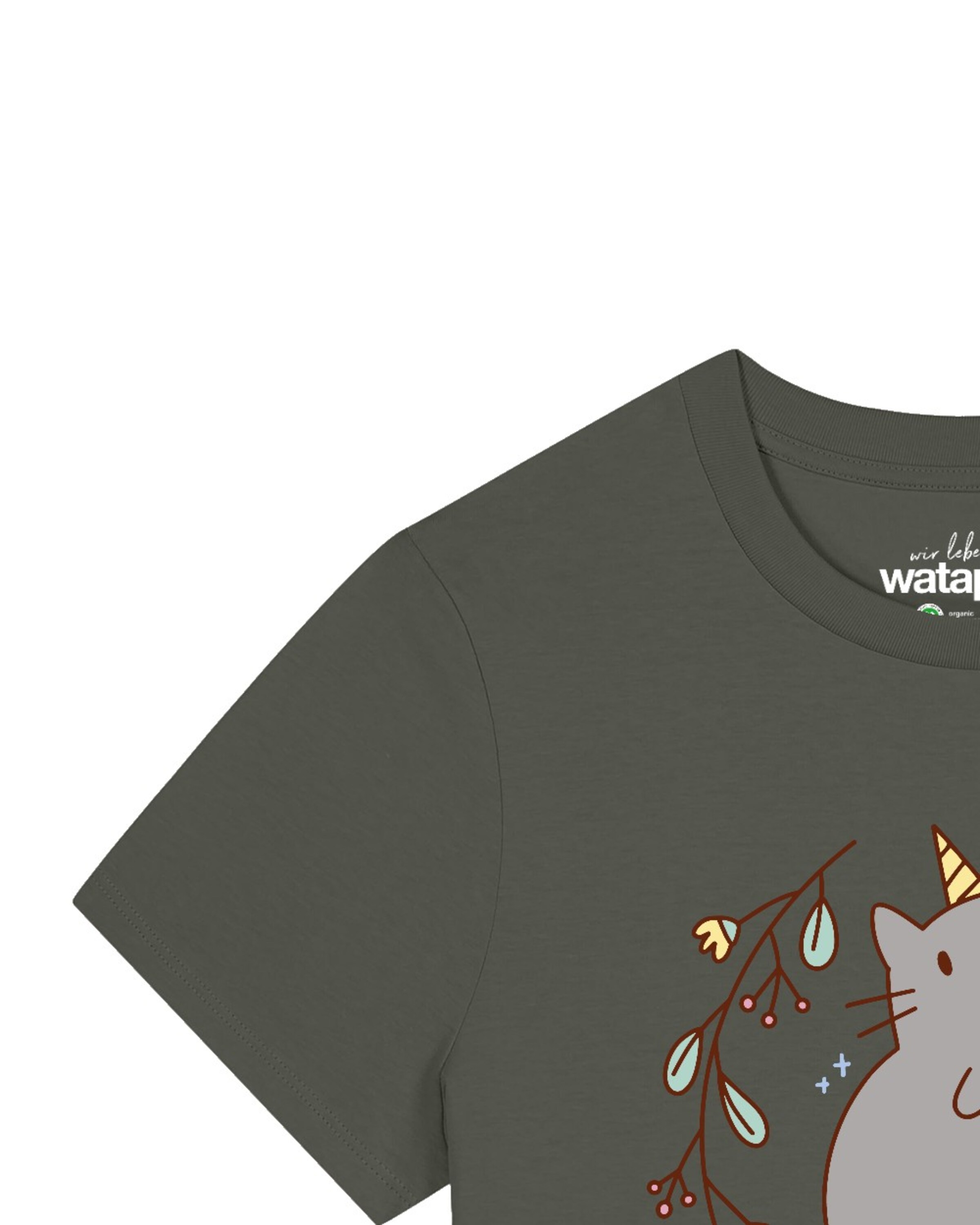 Watapparel Shirt 'Unicorn Cat' in Groen